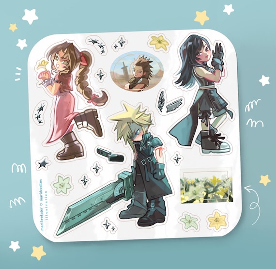FF7 Advent Children 6x6" Clear Sticker Sheet