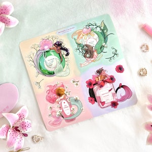 Stickervel bloemenparfum zeemeerminnen 6 x 6 inch