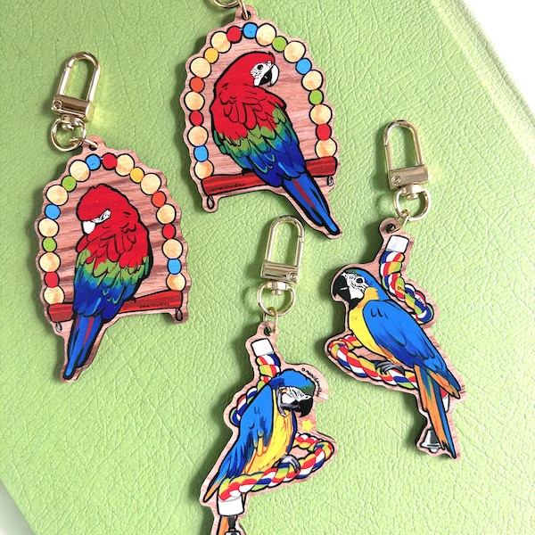 Parrot 3" Wooden Charm