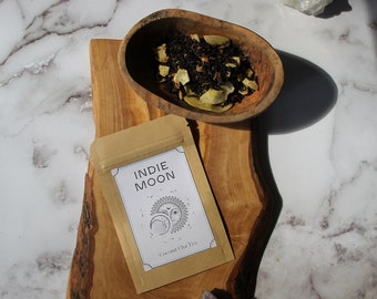 Indie Moon Coconut Chai Organic Loose Leaf Herbal Tea Small Batch Handcrafted Artisan Tea Loose Leaf Tea Gift