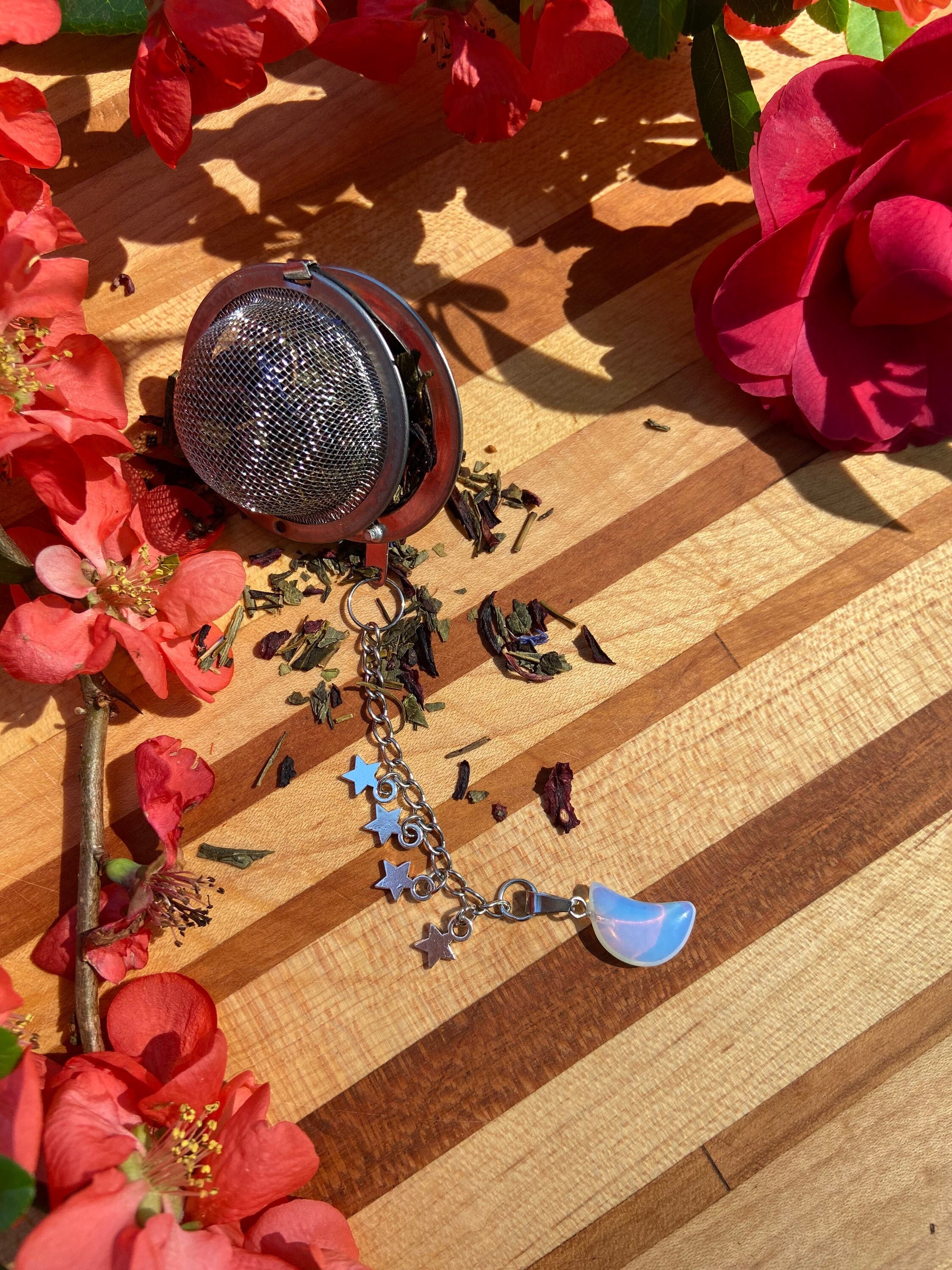 Opalite Crescent Moon Tea Infuser Ball Loose Leaf Tea Moon Stars Tea …