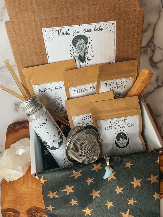 Organic Herbal Tea Sample Box Loose Leaf Tea Sample Box Moon Etsy
