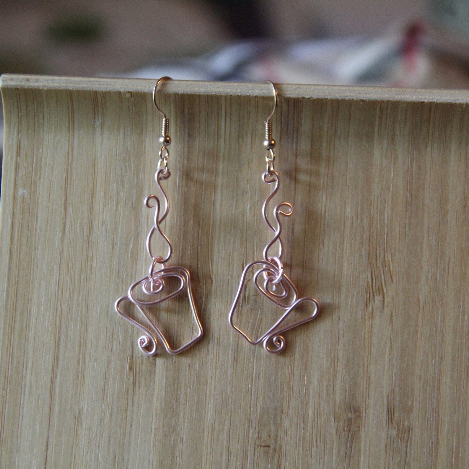 Coffee Mug Earrings Wire Wrapped Coffee Earrings Tea Cup Etsy