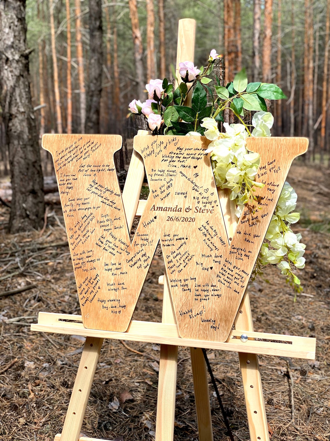 Personalized Wedding Guest Book Alternative Letter Shape Etsy