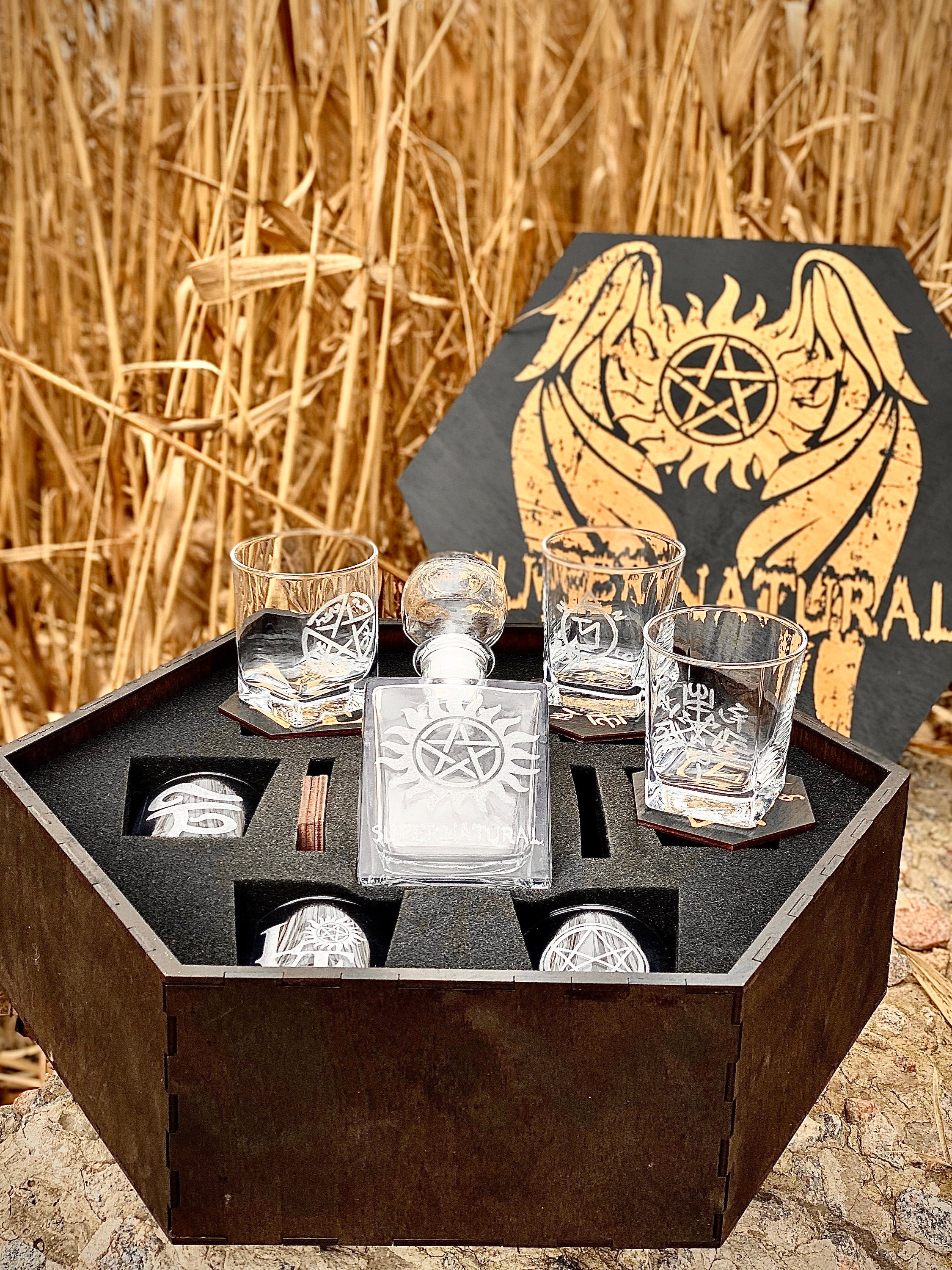 Supernatural supernatural gift Personalized Decanter set Etsy