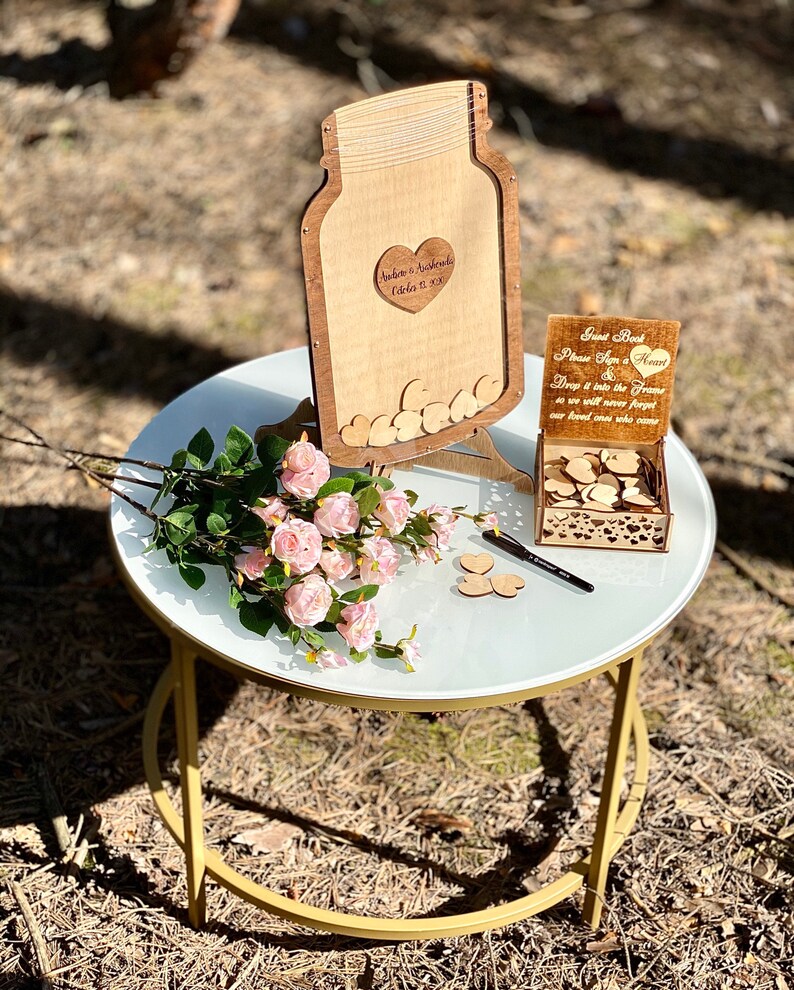 Mason Jar Wedding guest book alternative Wedding guest book Etsy