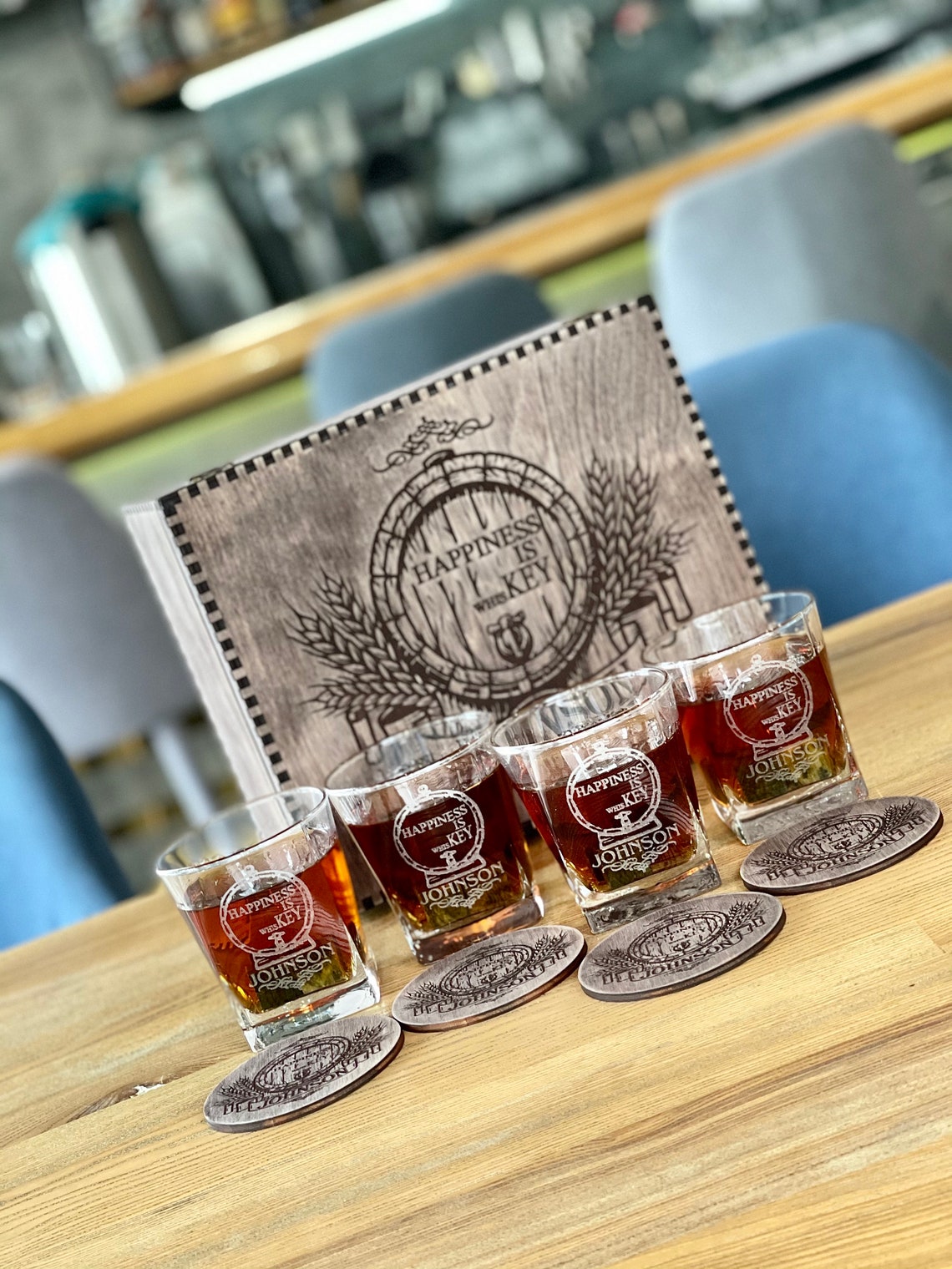 Monogram Whiskey Glasses Bourbon Decanter Glasses Gifts for Etsy