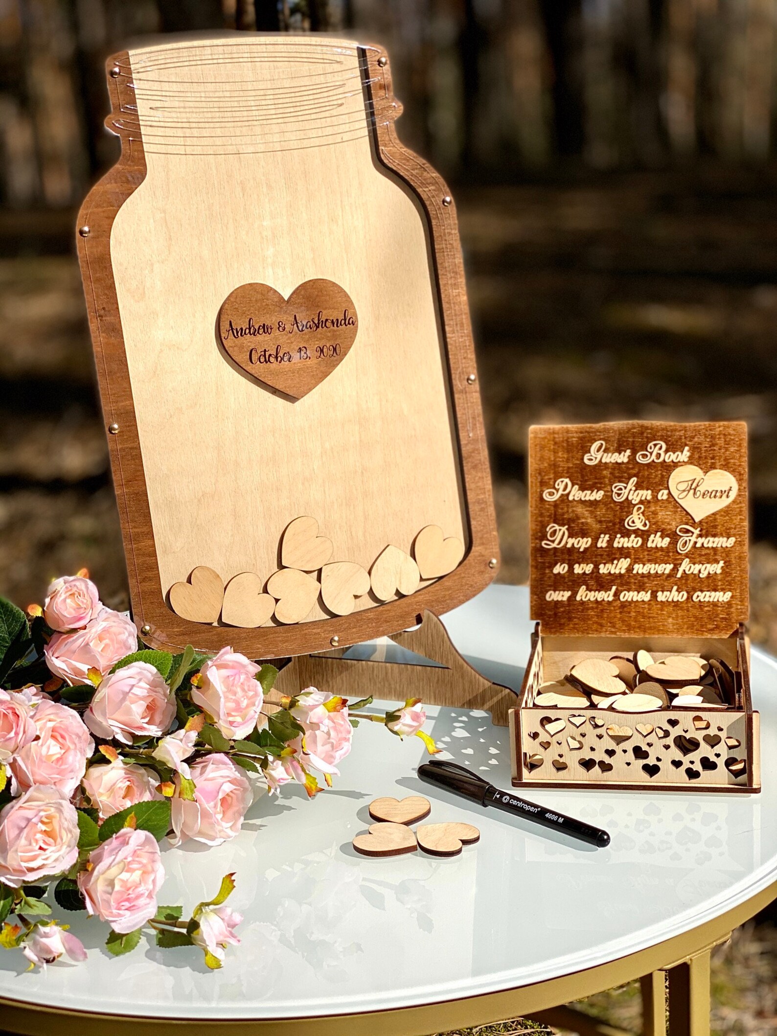 Mason Jar Wedding guest book alternative Wedding guest book Etsy