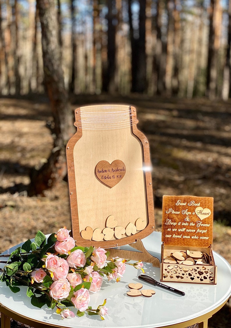 Mason Jar Wedding guest book alternative Wedding guest book Etsy