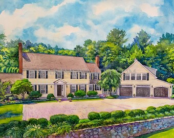 Custom Watercolor house painting, watercolor house portrait, watercolor painting, hand painted house portrait, house painting from picture