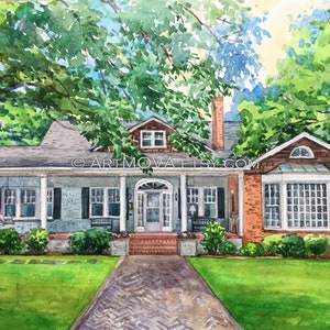 House Warming Gift Custom House Sketch Hand Drawn Home Portrait Ink ...