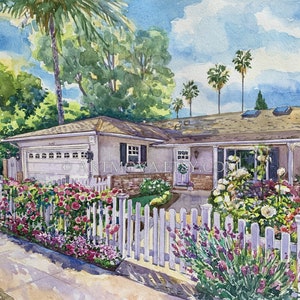 Custom Watercolor House Portrait: Hand-Painted Home Illustration
