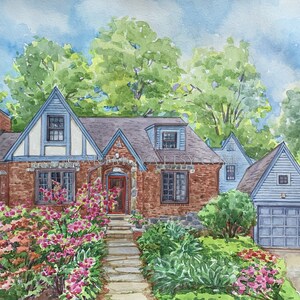 Custom Watercolor House Portrait: Personalized Home Painting, Closing Gift