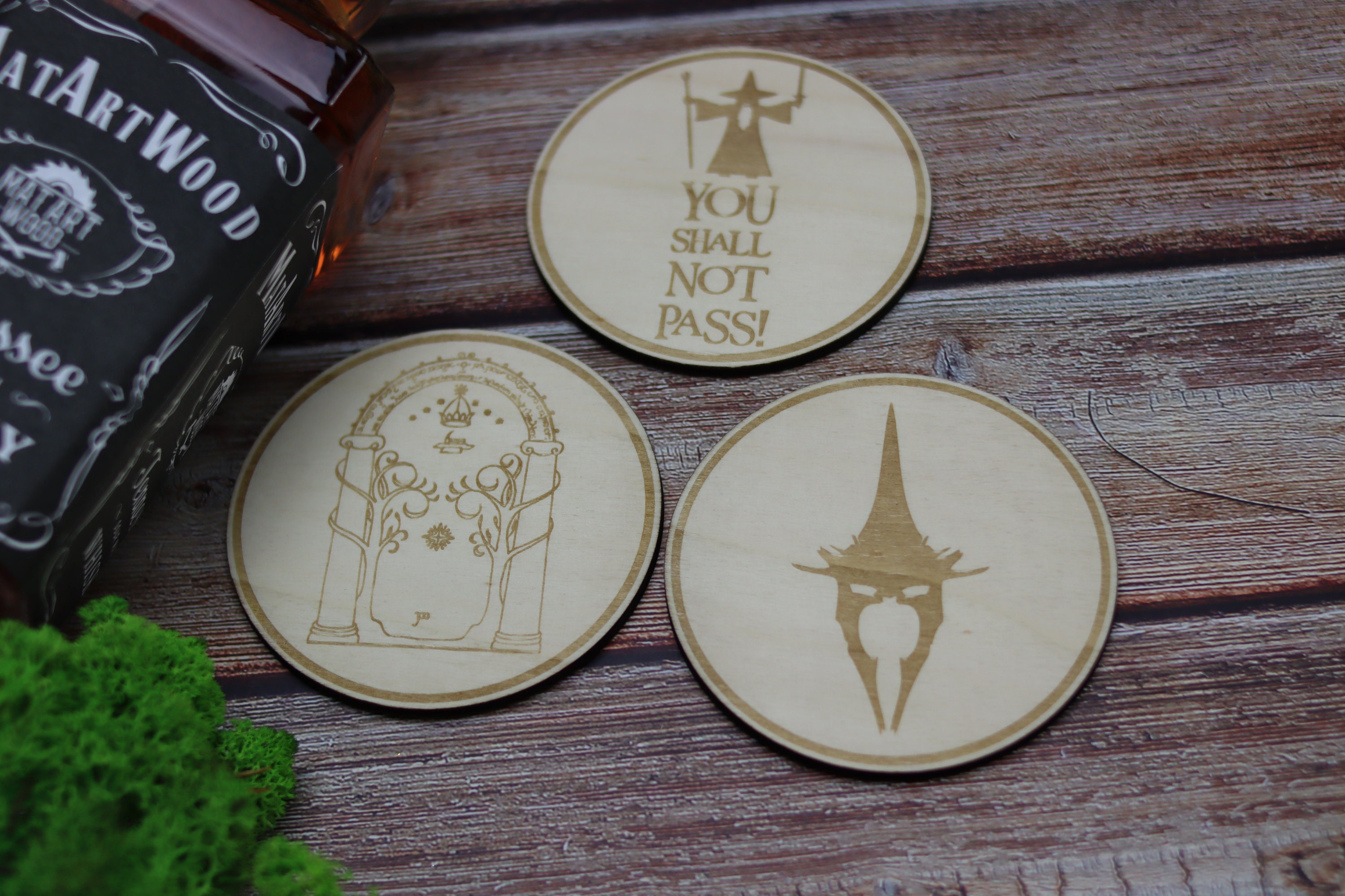 Lord of the Rings Inspired Coasters Fathers Day Gift Ideas, Fathers Day Gift,  Lord of the Rings Fan, Coaster Gift Set, LOTR Gift, Hobbit 