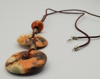 Ceramic accessories for women, Handmade pendant, raku pendant, ceramic jewelry, boho and hippie style, Terra sigillata pendant