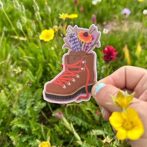Wildblumen Wanderschuh Aufkleber: Wasserdichtes Vinyl Colorado Adventure