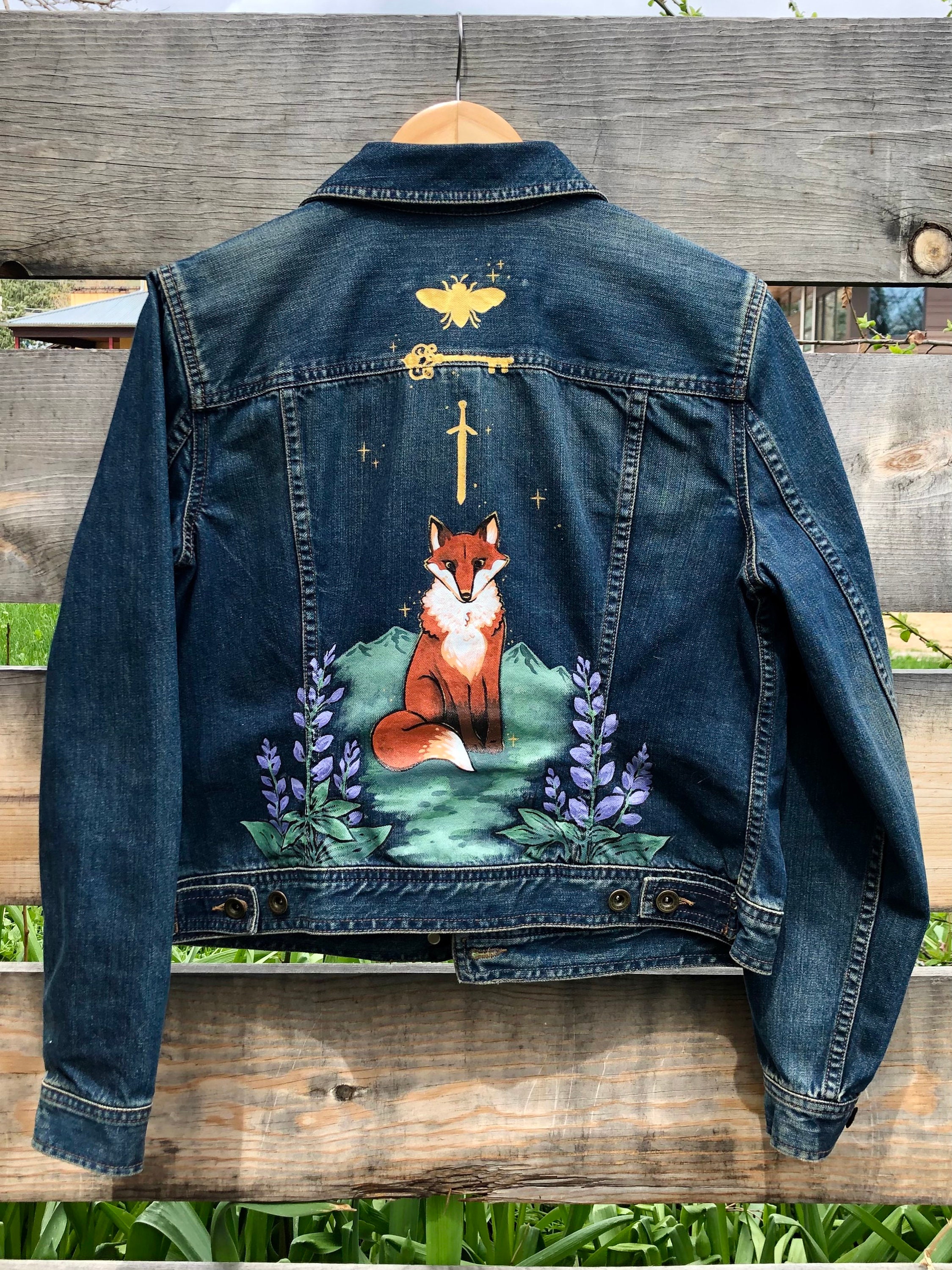 Custom Hand Painted Denim Jacket Made to Order Personalized Etsy