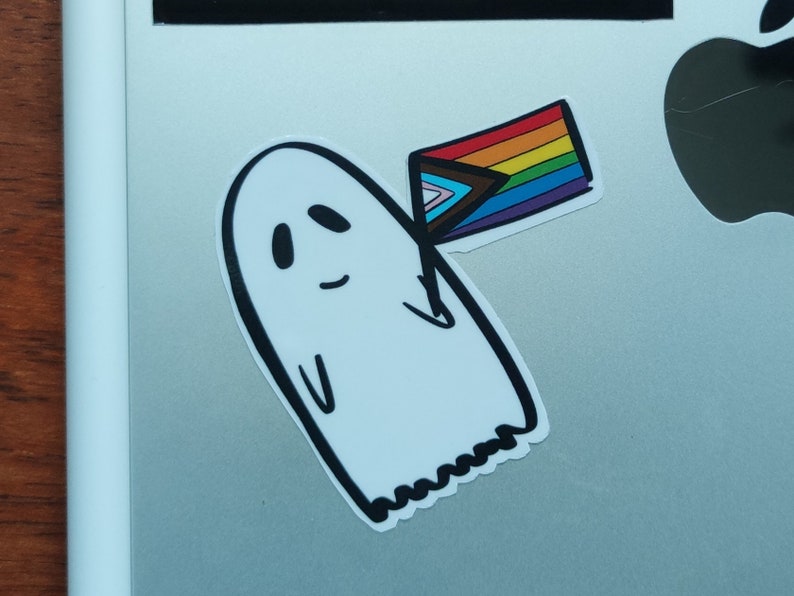 Inclusive pride flag ghost sticker  rainbow queer LGBT pride image 5