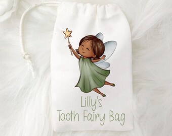 Tooth Fairy Drawstring Bag, Gift for Girls Boys, Kids Tooth Fairy Pouch