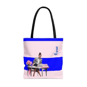 Jack and Jill Mom Tote, Melanin Tote, Pink and Blue Tote Bag, 1938 Travel Tote, Mother&#39;s Day Tote