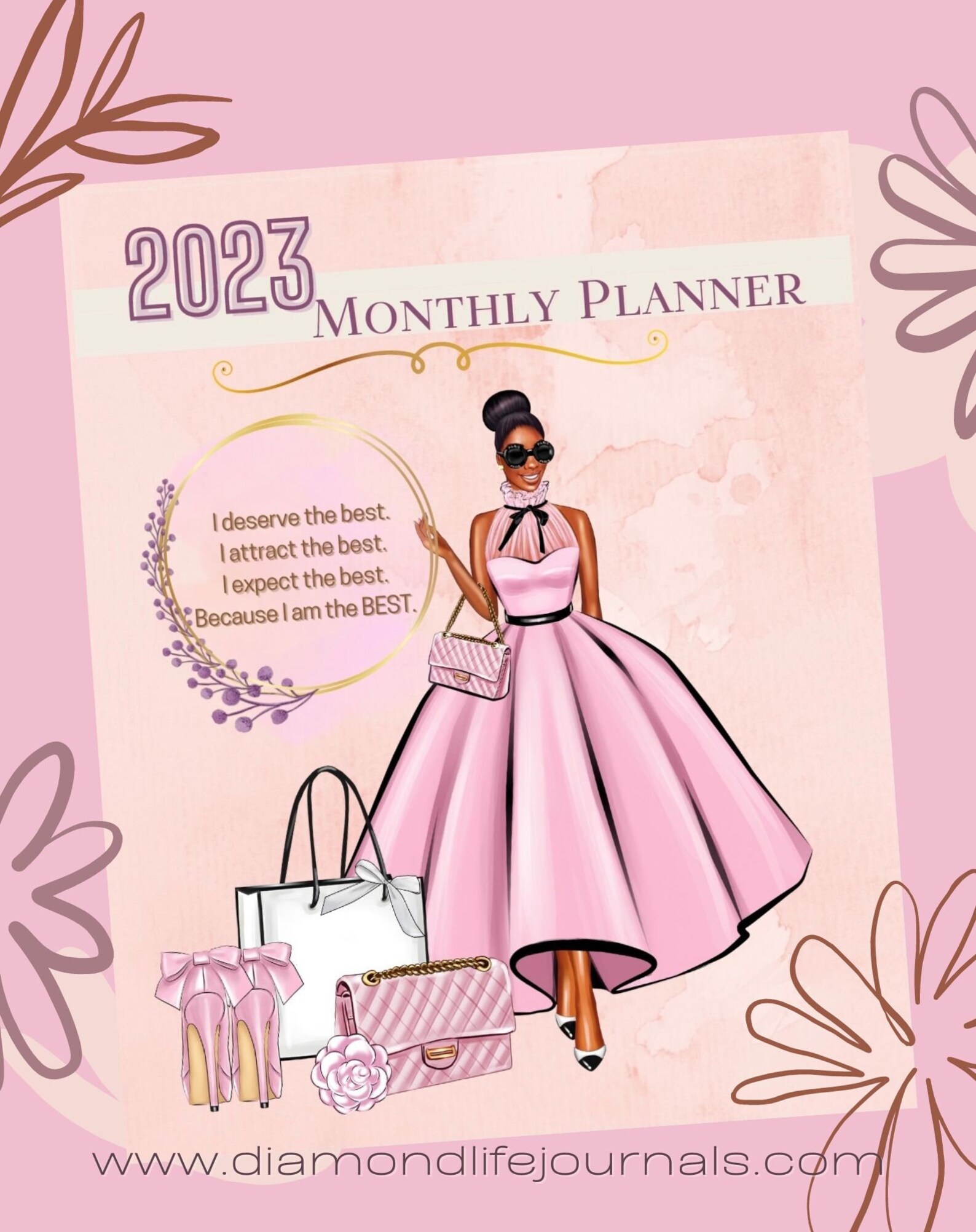 2023 Planner, Black Girl Life Planner, Diamond Life Journals, Melanin