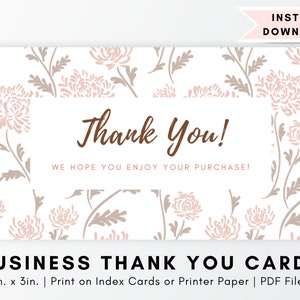 Poshmark Vintage Floral Thank You Cards, Printable Insert Card, Thank You Postcard, Reseller Thank You Card, Business Thank You Card