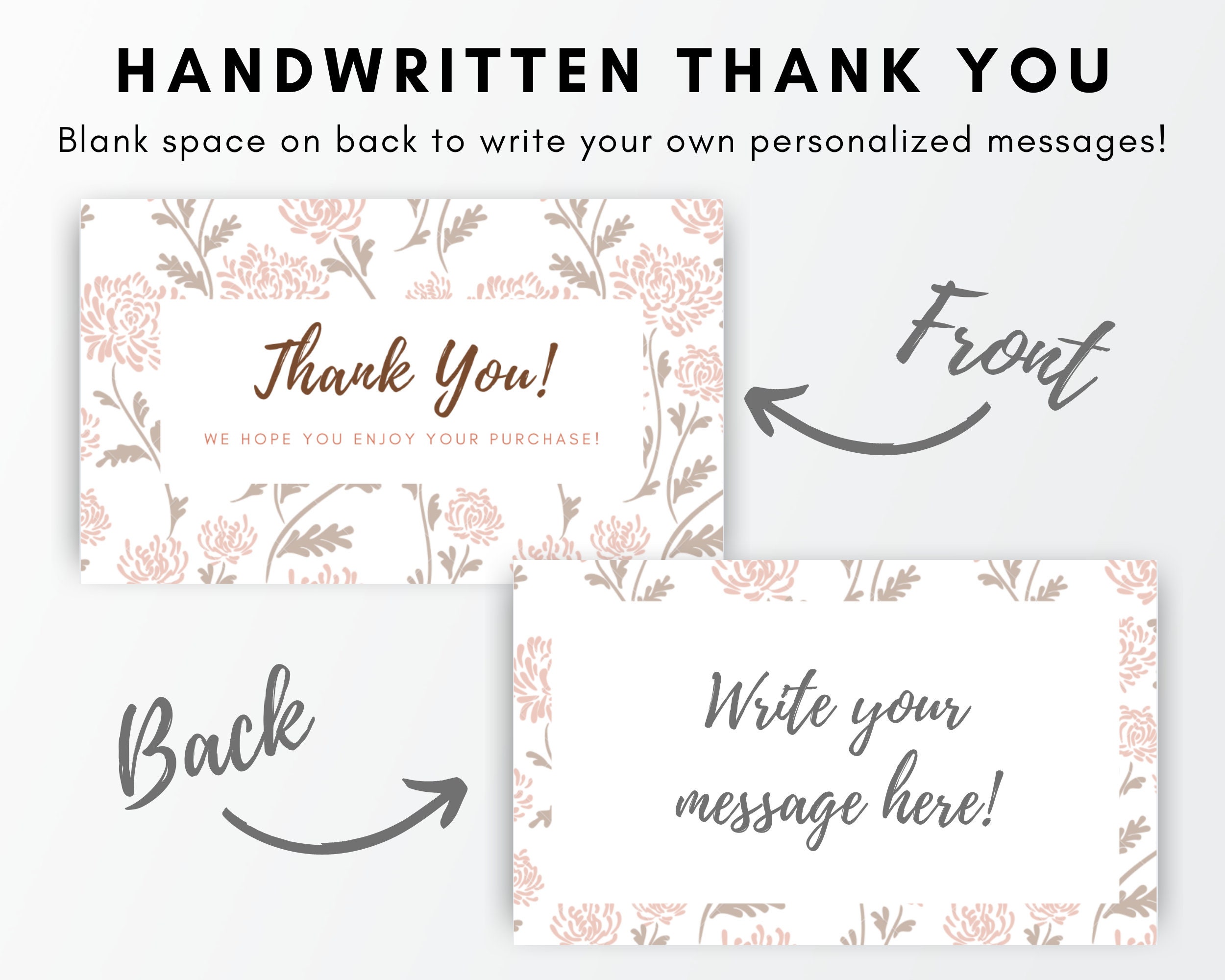 Poshmark Vintage Floral Thank You Cards Printable Insert - Etsy