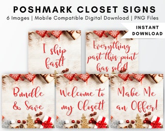 Poshmark Christmas Wooden Closet Signs, Customized Holiday Boutique Signs, Organizational Poshmark Groupings, Poshmark Custom Closet Signs