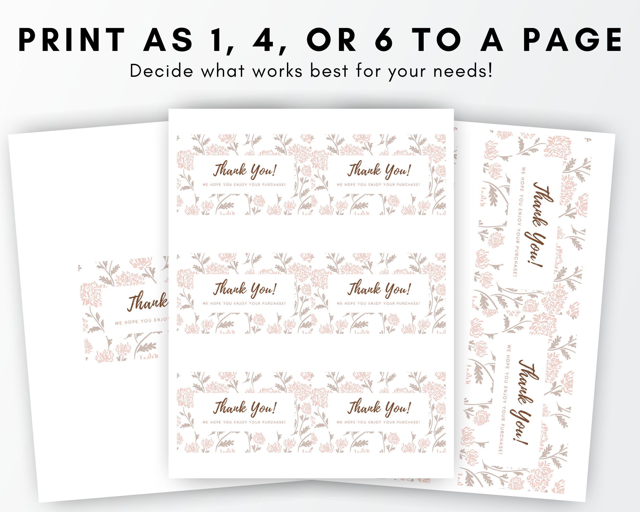 Poshmark Vintage Floral Thank You Cards Printable Insert - Etsy