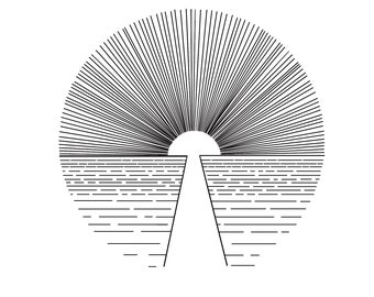 Sunrise Sunset Walkway (B&W Line Art)