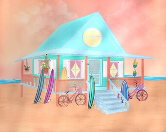 Beach House (Digital Art)
