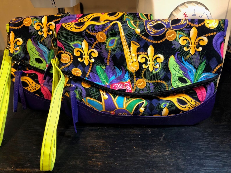 Mardi Gras Theme Heidi Wristlet