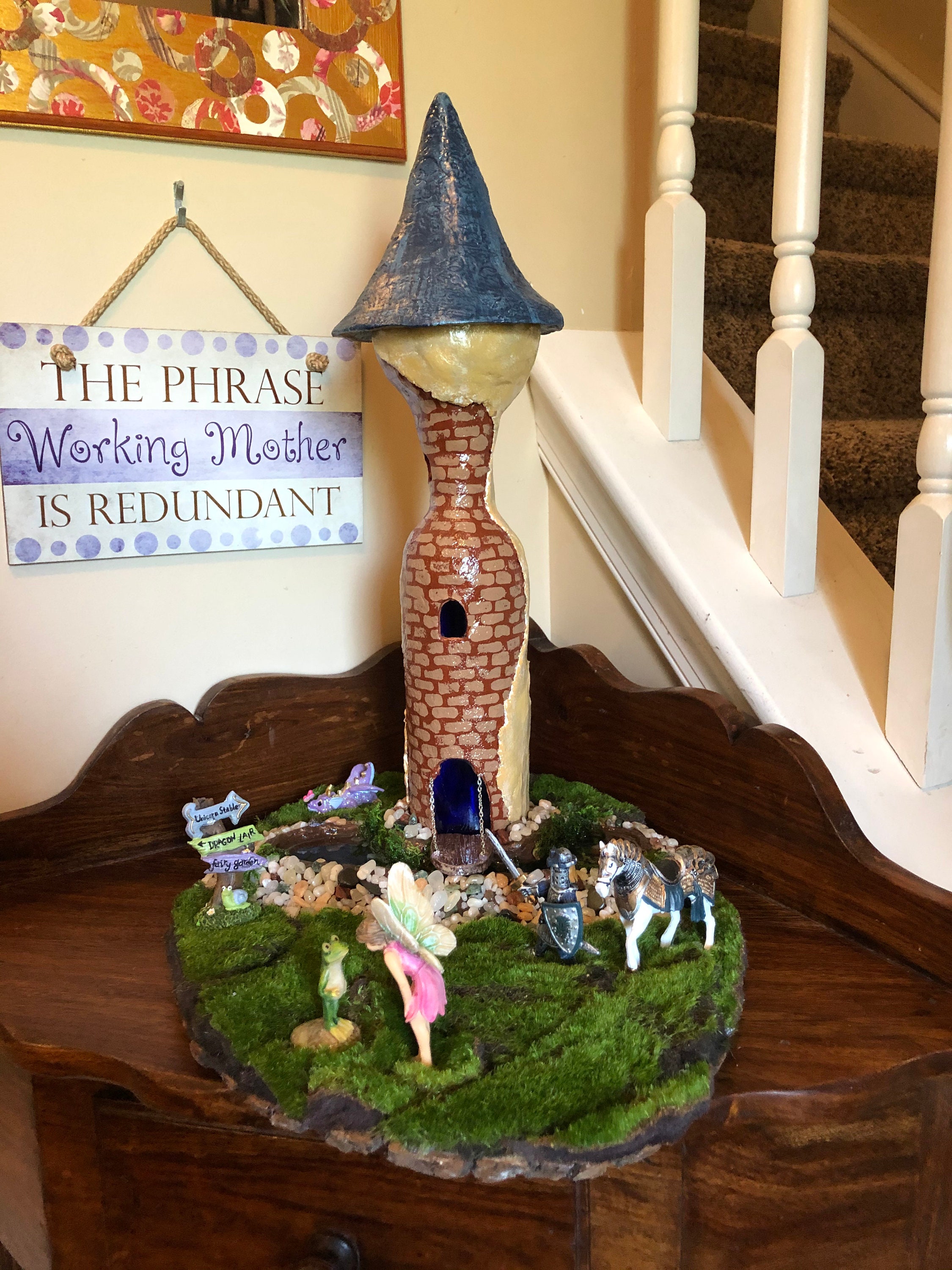 Wine Bottle Castle Tower Fairy House Light Etsy
