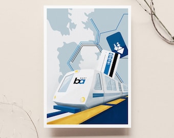 San Francisco BART Train Bay Area Digital Art Print
