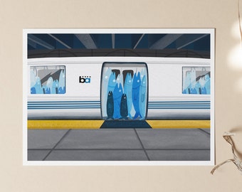 San Francisco BART Train of Sardines Digital Wall Art Print