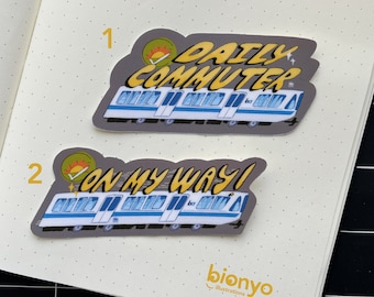 BART Train Sticker, Matte Vinyl Sticker, San Francisco Bay Area Public Transit, Water Bottle Laptop Waterproof Sticker, Die Cut, Stationery