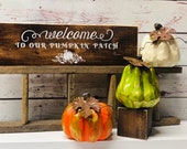 Welcome To Our Pumpkin Patch Wood Sign-Fall Décor-Custom Wood Sign-Rustic Wood Sign-Farmhouse Décor-Pumpkin Décor-Pumpkin Patch Wood Sign