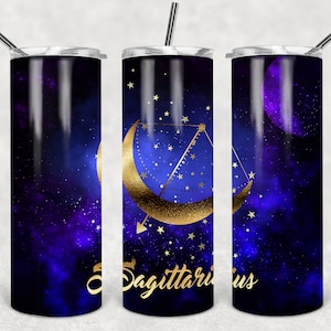 Galaxy Schütze Sublimationsbecher 20 Unzen Skinny Tumbler Design Galaxie Sterne Schütze Sternzeichen Astrologie VORLAGE Schütze Geburtstag PNG