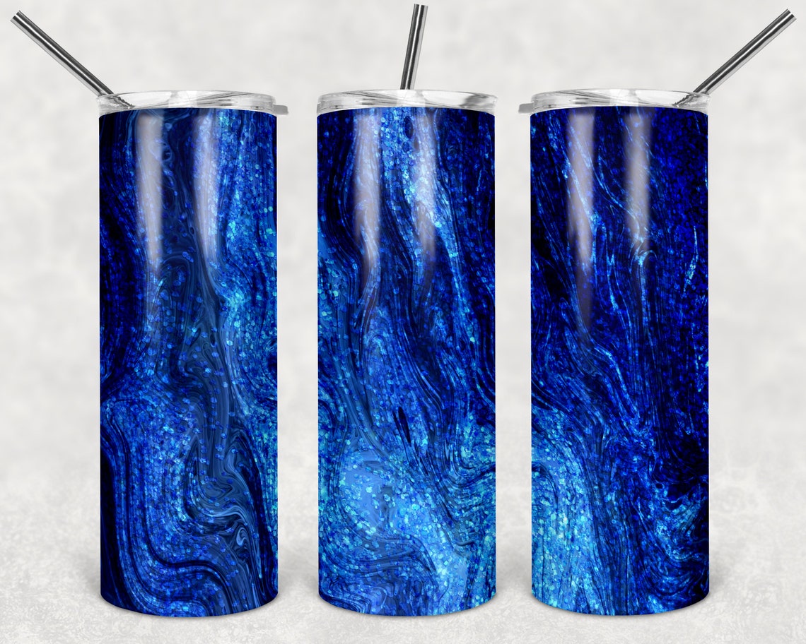 Blue Waves Abstract Texture Sublimation 20oz Skinny Tumbler 2 | Etsy