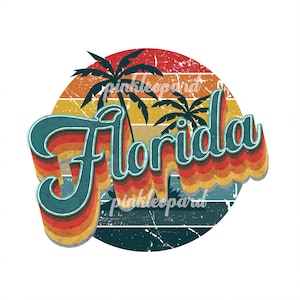 Florida retro style sublimation DESIGN Vintage sunset colorful retro vintage Florida  home state graphics colorful PRINTABLE Florida print