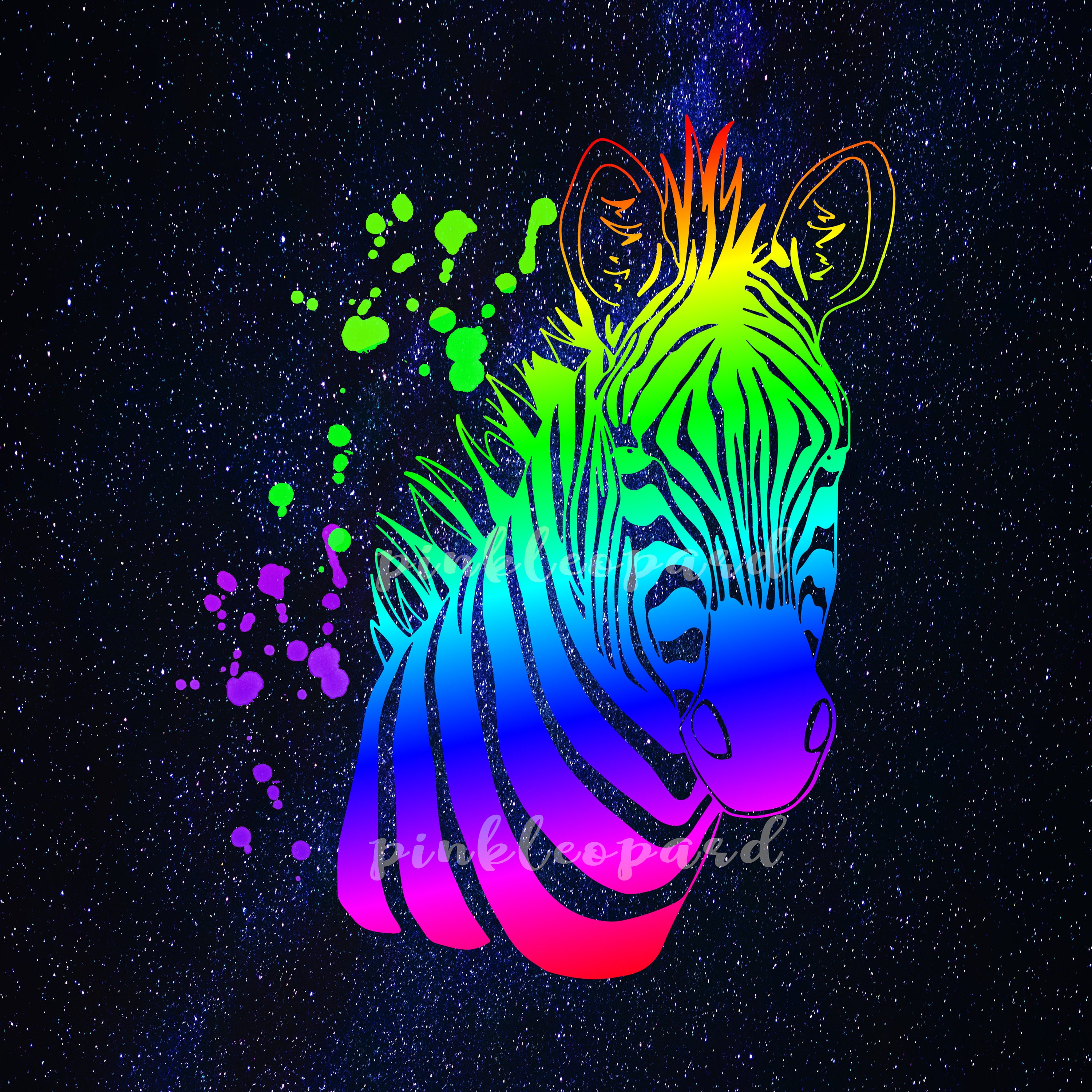 Rainbow Neon Zebra Backgrounds