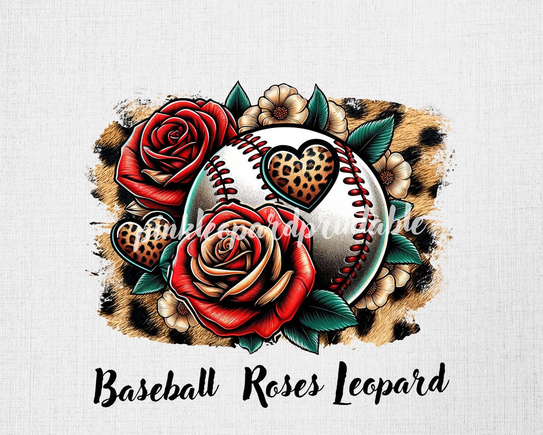 Leopard Roses Baseball Sublimation PNG, Cheetah Print (digital Download ...