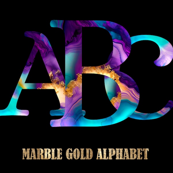 Marble Gold  Alphabet PNG Blue Lilac Purple Marble Pattern Gold   Letters Alphabet Monograms Letters Elegant Mermaid Galaxy Colors  Numbers