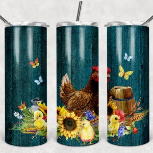 Bauernhof Huhn 20 Unzen Skinny Tumbler lustige Hühner Bauernhof Sublimation DESIGN bereit zu personalisieren fügen Sie Namen hinzu lustiger Bauernhof PNG