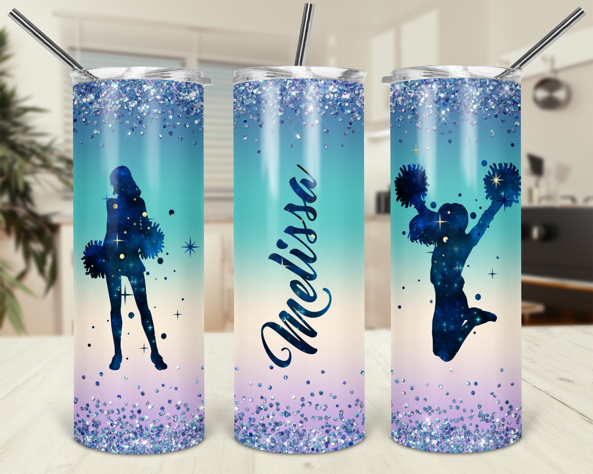 Cheerleaders Sublimation 20oz Skinny Tumbler Seamless DESIGN Etsy