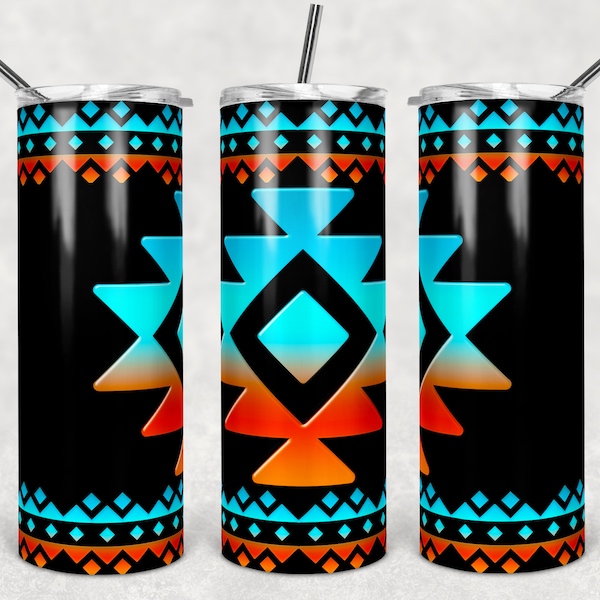 Tribal  TEMPLATE 20oz Skinny Tribal tumbler wrap Sublimation DESIGN  tribal pattern aztec southwestern symbols PNG