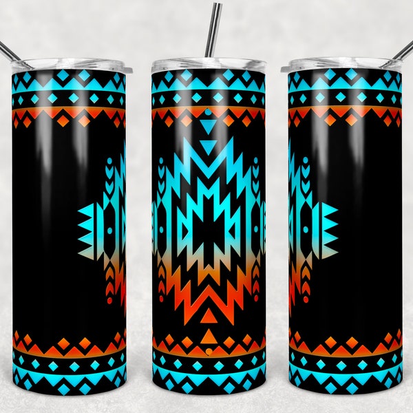 Aztec tumbler wrap TEMPLATE 20oz Skinny Tribal tumbler Sublimation DESIGN tribal pattern aztec tumbler design  PNG