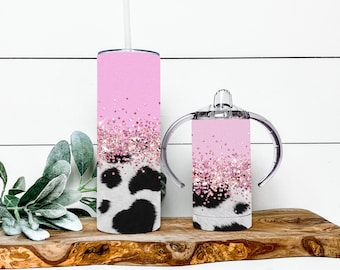 Rose Gold Rindsleder Becher Set | Mommy & Me Schnabeltasse Design (Digitaler Download)