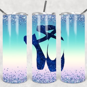 Ballet Sublimation 20oz Skinny Tumbler Seamless DESIGN Ballet Shoes Pointe   Dancers  TEMPLATE  Add Name Personalize PNG