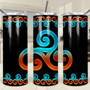 Keltische Triskele SJABLOON 20oz Skinny Tribal tuimelaar wrap Sublimatie DESIGN Keltische triskelion Noorse symbolen spiraal tribal PNG